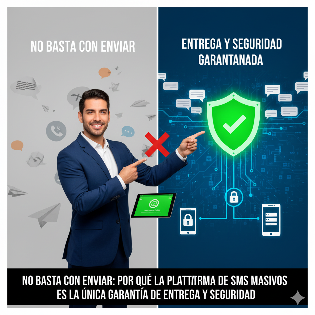 No Basta con Enviar: Por Qué la Plataforma de SMS Masivos es la Única Garantía de Entrega y Seguridad